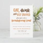 Invitation Soirée de Thanksgiving Amical Soirée de Thanksgivi (Debout devant)