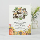 Invitation Soirée de Thanksgiving Chic Feuille d'automne (Debout devant)