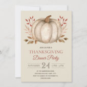 Invitation Soirée de Thanksgiving Citrouille rustique (Devant)