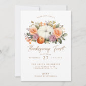 Invitation Soirée de Thanksgiving Fête Citrouille (Devant)