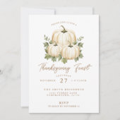 Invitation Soirée de Thanksgiving Fête Citrouille (Devant)