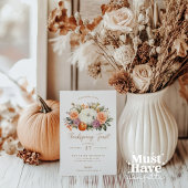 Invitation Soirée de Thanksgiving Fête Citrouille