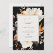Invitation Soirée de Thanksgiving florale automne élégant (Devant)