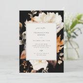 Invitation Soirée de Thanksgiving florale automne élégant (Debout devant)