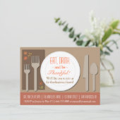 Invitation Soirée de Thanksgiving moderne (Debout devant)