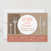 Invitation Soirée de Thanksgiving moderne (Devant)
