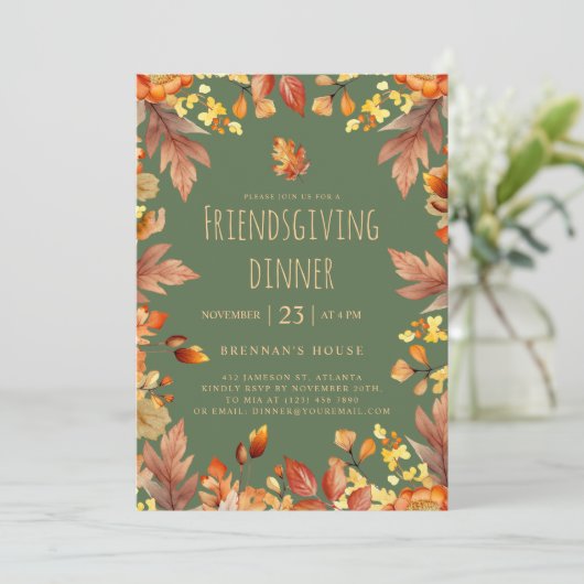 Invitation Soirée de Thanksgiving Russe Friendsgiving Dîner (Debout devant)