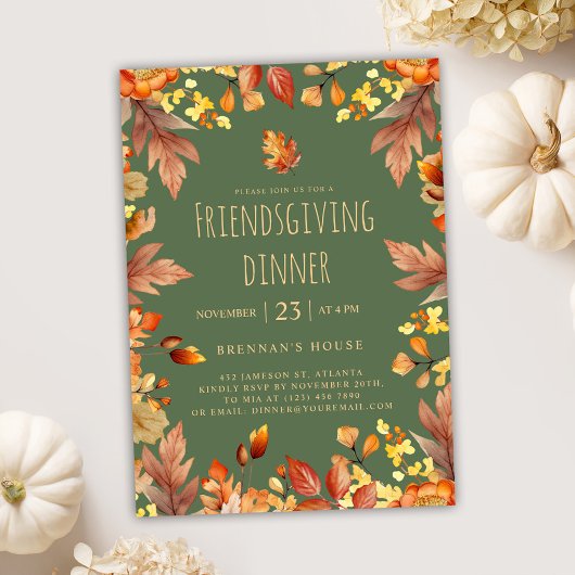 Invitation Soirée de Thanksgiving Russe Friendsgiving Dîner