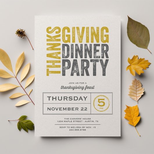 Invitation Soirée de Thanksgiving Russe moderne