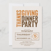 Invitation Soirée de Thanksgiving Russe moderne (Devant)