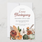 Invitation Soirée de Thanksgiving Rustique (Devant)