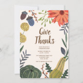 Invitation Soirée de Thanksgiving Rustique Elegant Pumkin (Devant)