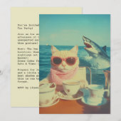 Invitation Soirée de thé à l'océan de chats (Devant / Derrière)