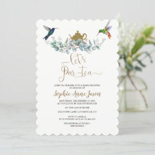 Invitation Soirée de thé Baby shower Eucalyptus