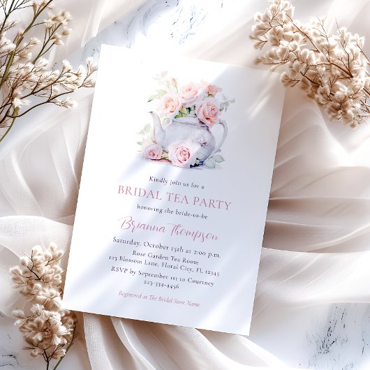 Invitation Soirée de thé de la marée Rose