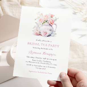 Invitation Soirée de thé de la marée Rose