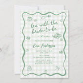 Invitation Soirée de thé de la mariée verte de Quirky Sage (Devant)