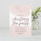 Invitation Soirée de thé de Noël rose (Debout devant)