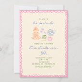 Invitation Soirée de thé nuptiale colorée (Devant)