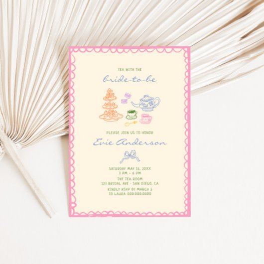 Invitation Soirée de thé nuptiale colorée