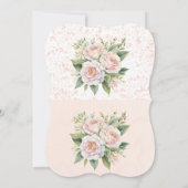 Invitation Soirée de thé Rose rose blanc (Dos)