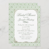 Invitation Soirée de thé Vintage vert (Devant / Derrière)