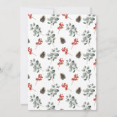 Invitation Soirée de vacances Elegant Holly Berries et Pine C (Dos)