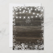 Invitation Soirée de vacances en argent Bois et flocons de ne (Dos)