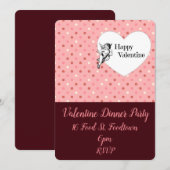 Invitation Soirée de Valentine rose cuppé (Devant / Derrière)