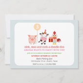 Invitation Soirée de zoo Animaux Anniversaires de enfants (Devant)