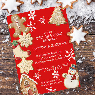 Invitation Soirée d'échange de biscuits de Noël