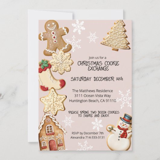 Invitation Soirée d'échange de biscuits de Noël (Devant)