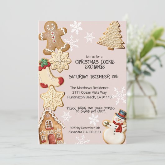 Invitation Soirée d'échange de biscuits de Noël (Debout devant)