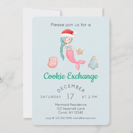 Invitation Soirée d'échange de biscuits de Noël de la mignonn (Devant)