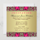Invitation Soirée Décorative Exotique Rose Chaud (Dos)