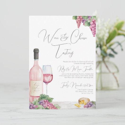 Invitation Soirée dégustation de vin élégante et stylée (Debout devant)