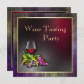 Invitation Soirée dégustation élégante de vin rouge pourpre e (Devant / Derrière)