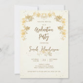 Invitation Soirée d'Élégante Gold Starry (Devant)