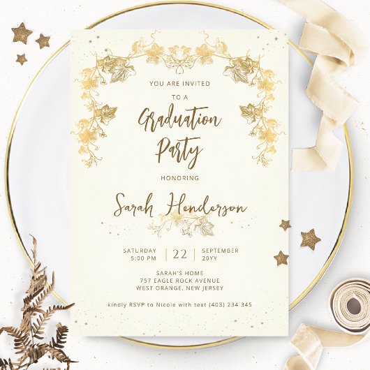 Invitation Soirée d'Élégante Gold Starry