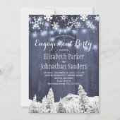 Invitation Soirée d'engagement rustique hiver au pays des mer (Devant)
