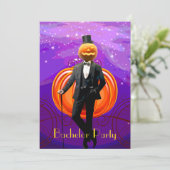 Invitation Soirée d'enterrement de vie de garçon Halloween av (Debout devant)