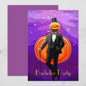 Invitation Soirée d'enterrement de vie de garçon Halloween av (Devant / Derrière)