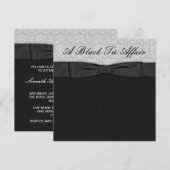 Invitation Soirée d'entreprise formelle en noir cravate damas (Devant / Derrière)