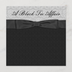 Invitation Soirée d'entreprise formelle en noir cravate damas