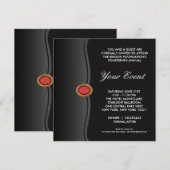 Invitation Soirée d'entreprise tenue Black White Black Tie (Devant / Derrière)