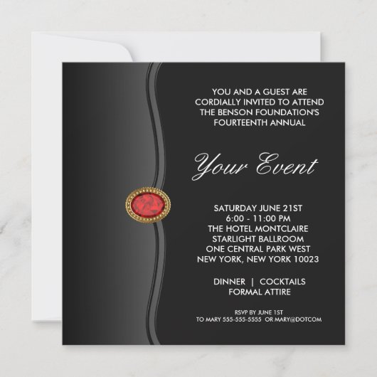 Invitation Soirée d'entreprise tenue Black White Black Tie (Devant)