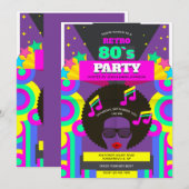 Invitation Soirée des années 80 (Devant / Derrière)