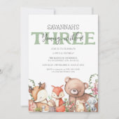 Invitation Soirée des Anniversaires de enfants animaux de boi (Devant)