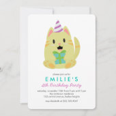 Invitation Soirée des Anniversaires de enfants de chats jaune (Devant)