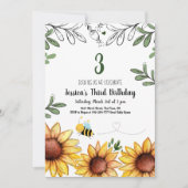 Invitation Soirée des Anniversaires de enfants de l'abeille m (Devant)